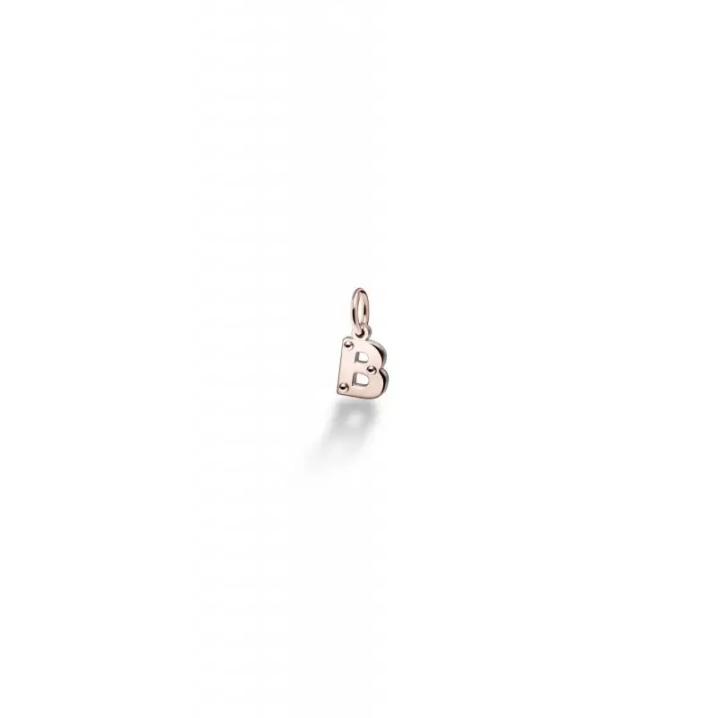 Charm Lettera B In Oro Rosa E Argento - Le Bebe