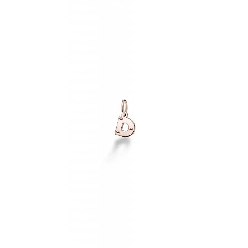 Charm Lettera D - Oro Rosa E Argento - Le Bebe