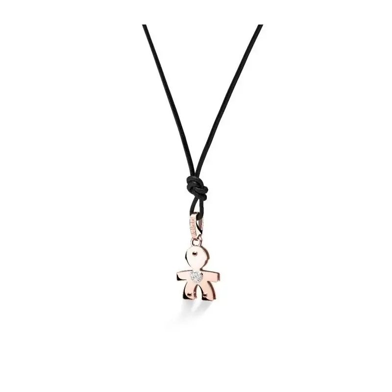 Ciondolo I Classici Con Sagoma Bimbo In Oro Rosa E Diamanti - Le Bebe