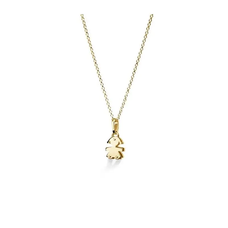 Ciondolo I Preziosi Con Sagoma Bimba In Oro Giallo E Diamanti miniatura 2