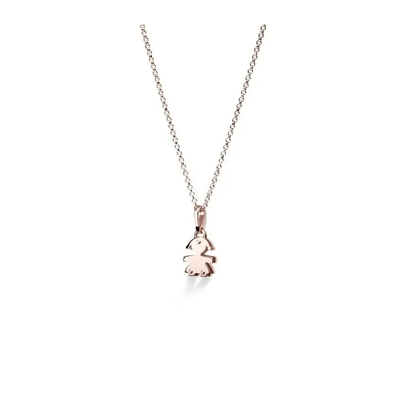 Ciondolo I Preziosi Con Sagoma Bimba In Oro Rosa E Diamanti - Le Bebe miniatura 2