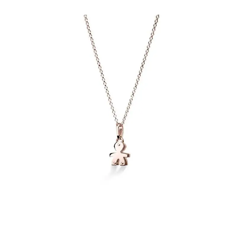Ciondolo I Preziosi Con Sagoma Bimbo In Oro Rosa E Diamanti - Le Bebe miniatura 2