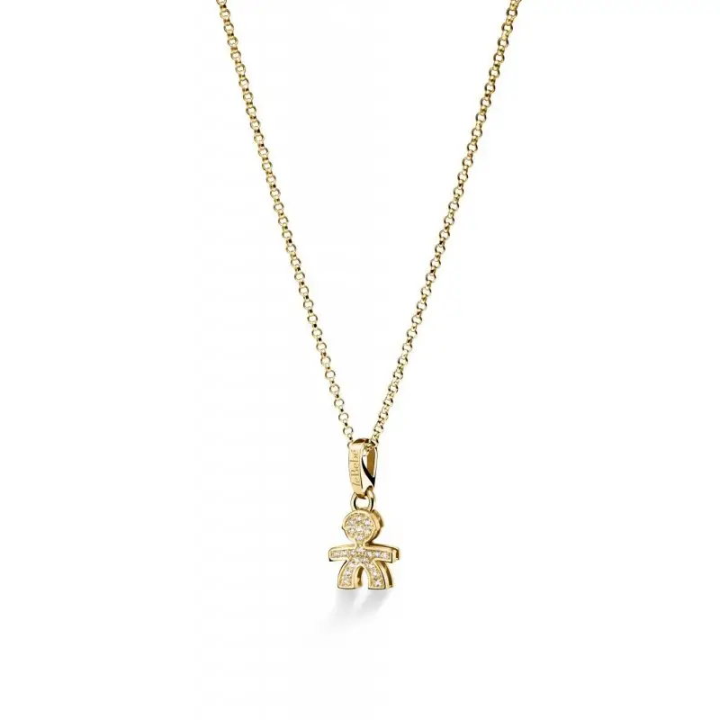 Collana Ciondolo Bimbo Oro Giallo E Diamanti - Le Bebe