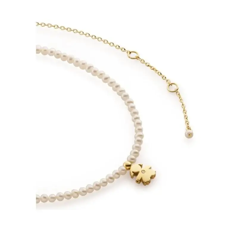 Collana Le Perle Con Sagoma Bimba In Oro Giallo E Diamante - Le Bebe miniatura 2