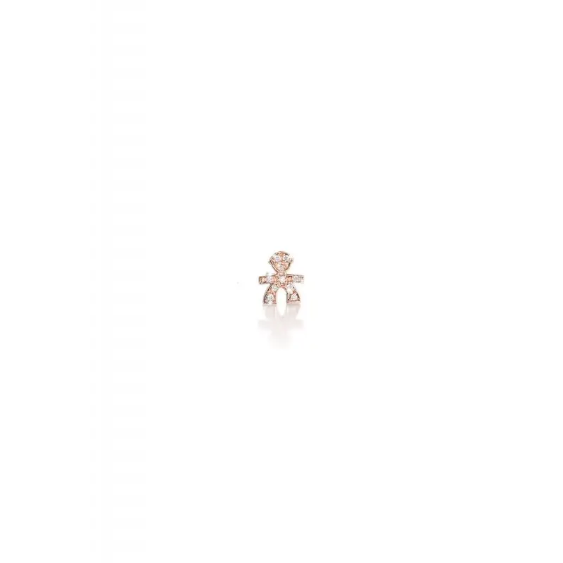 Orecchino Briciole Bimbo Oro Rosa E Pavé - Le Bebe