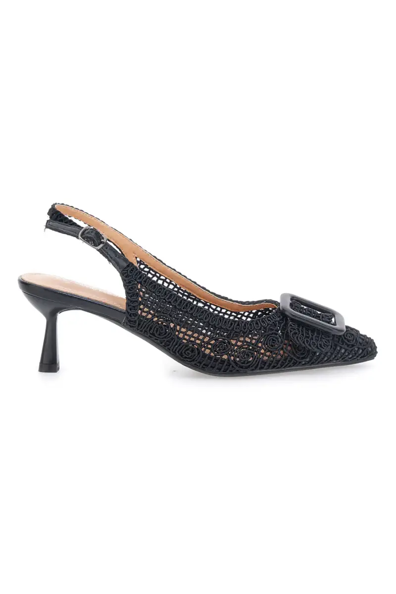 Décolleté Nero slingback tacco medio Le havre Paris 63181 [NERO]