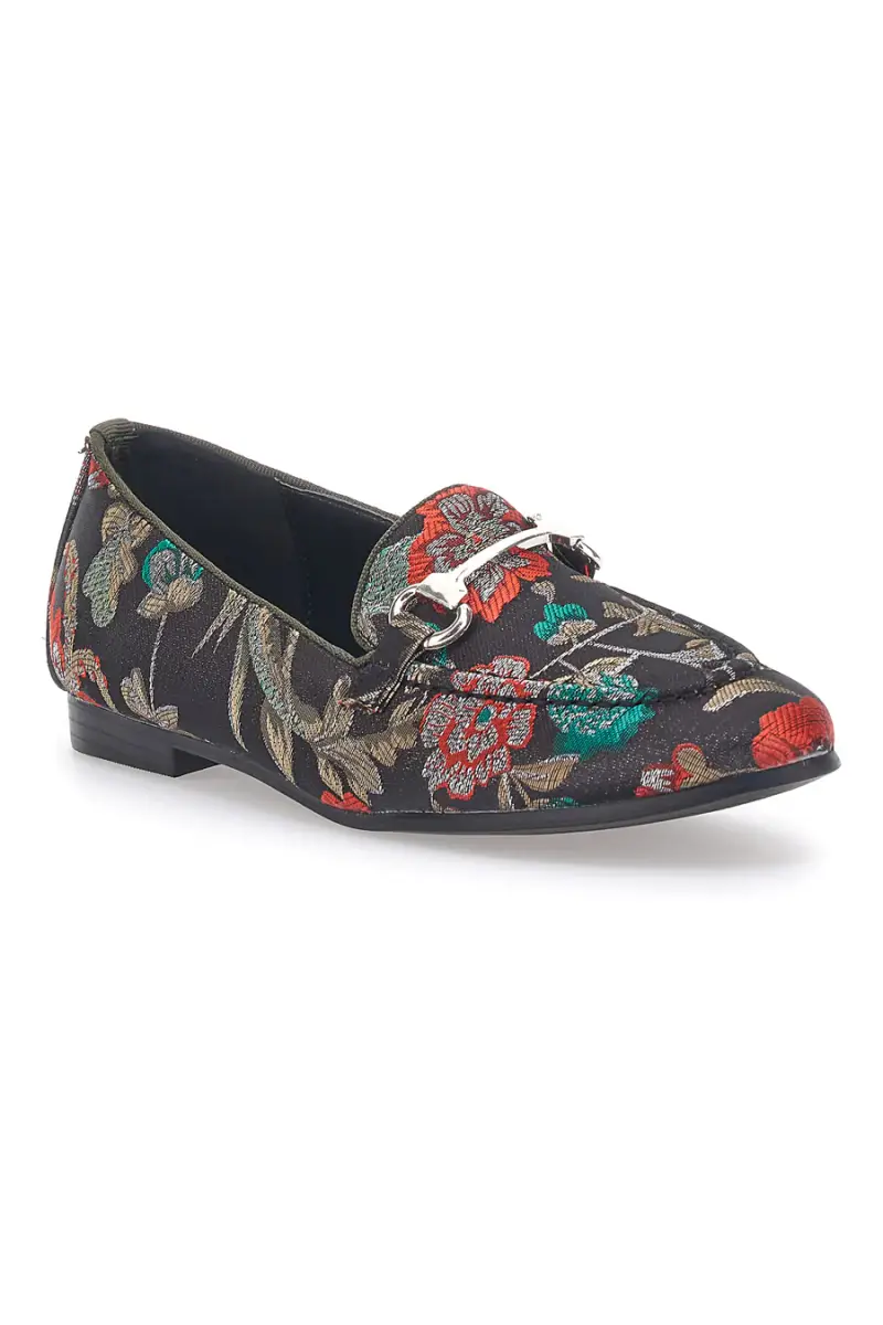 Loafer Nere con Fiori Le Havre Paris 23546 [NERO miniatura 2