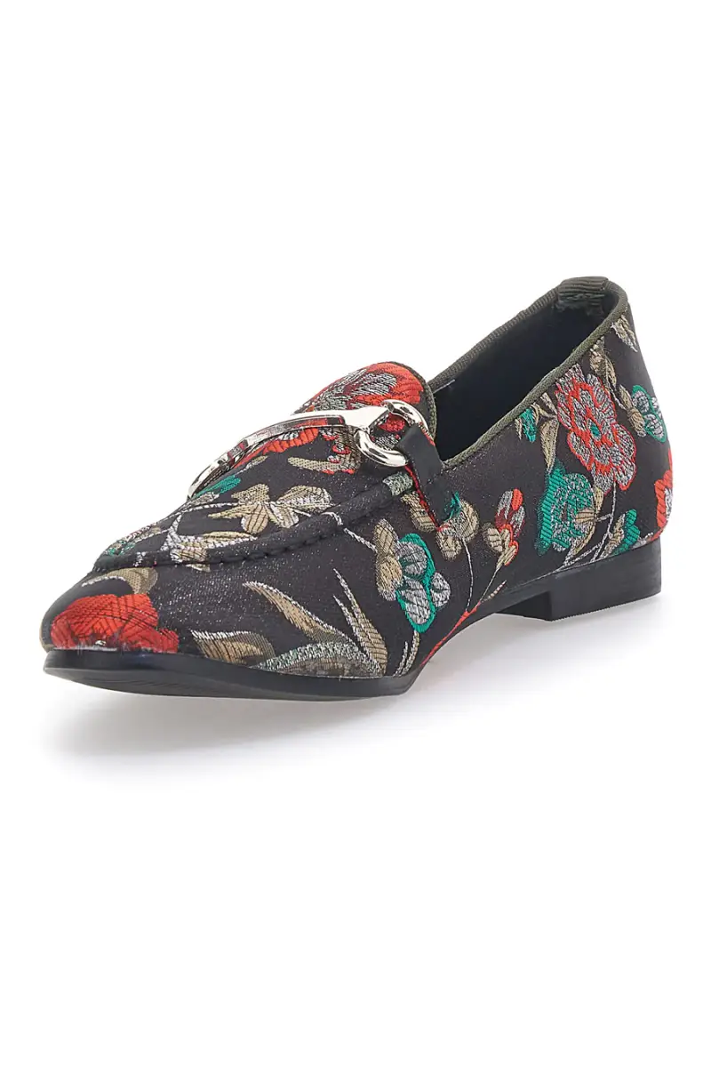 Loafer Nere con Fiori Le Havre Paris 23546 [NERO miniatura 3