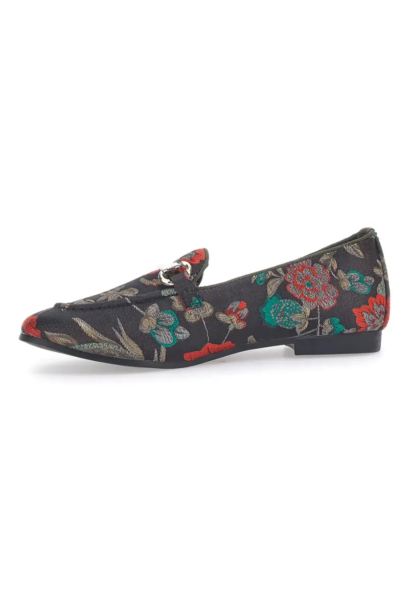 Loafer Nere con Fiori Le Havre Paris 23546 [NERO miniatura 4