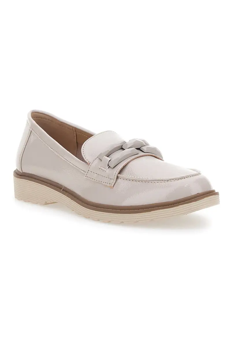 Mocassino Lucido Beige con Catenella Le Havre Paris 526817 [BEIGE] miniatura 2