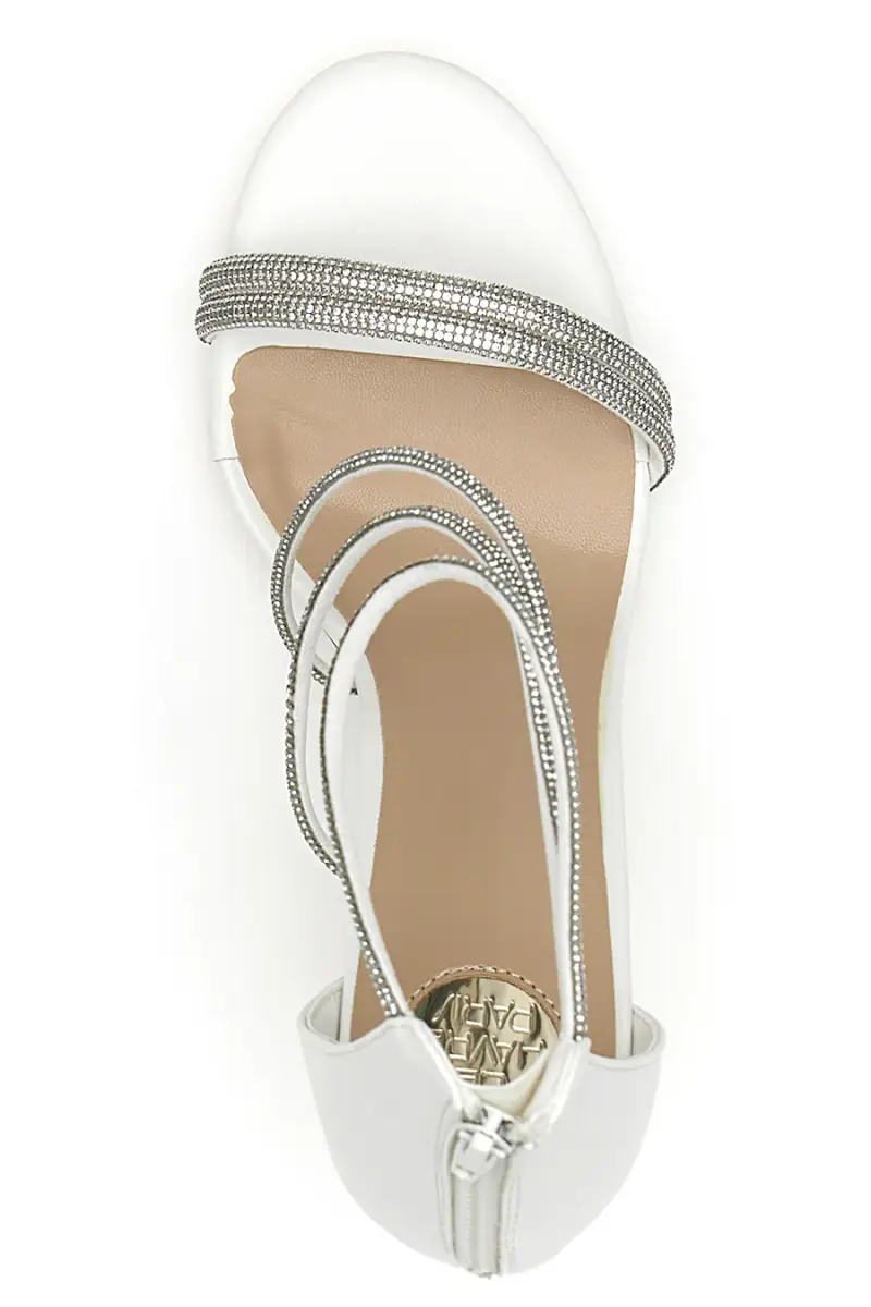 Sandali bianchi con tacco e strass LE HAVRE PARIS 237 [BIANCO] miniatura 3