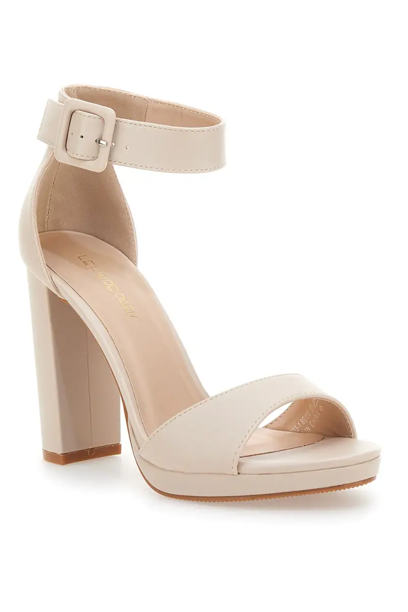 LE HAVRE PARIS Sandali con tacco Beige 3031061 miniatura 2