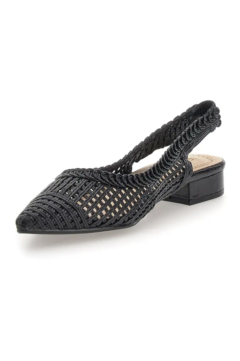 Slingback da donna nere traforate con tacco basso Le Havre GZ2405273 [NERO] miniatura 3