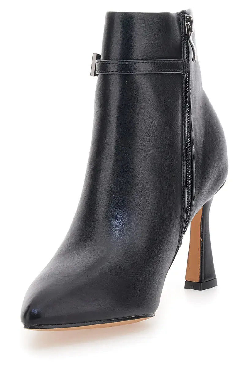 Stivaletti neri con cinturino metal e tacco svasato Le Havre Paris 6052 [NERO] miniatura 3