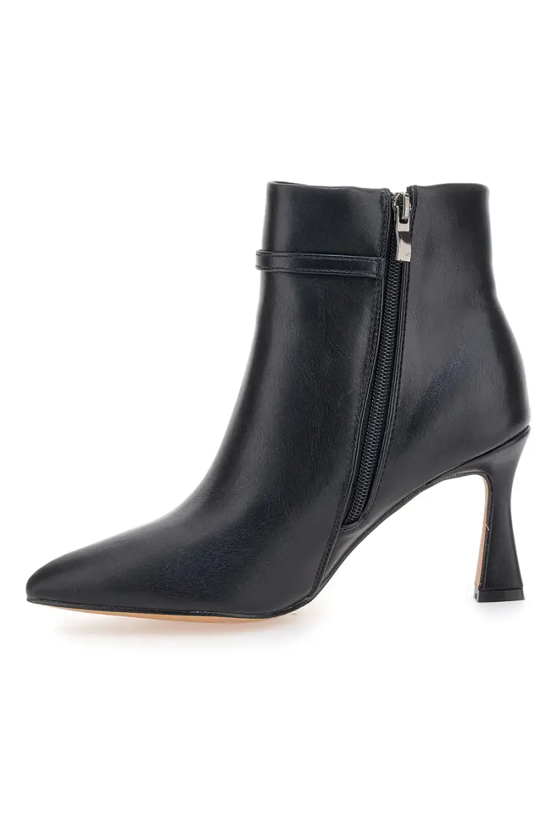 Stivaletti neri con cinturino metal e tacco svasato Le Havre Paris 6052 [NERO] miniatura 4