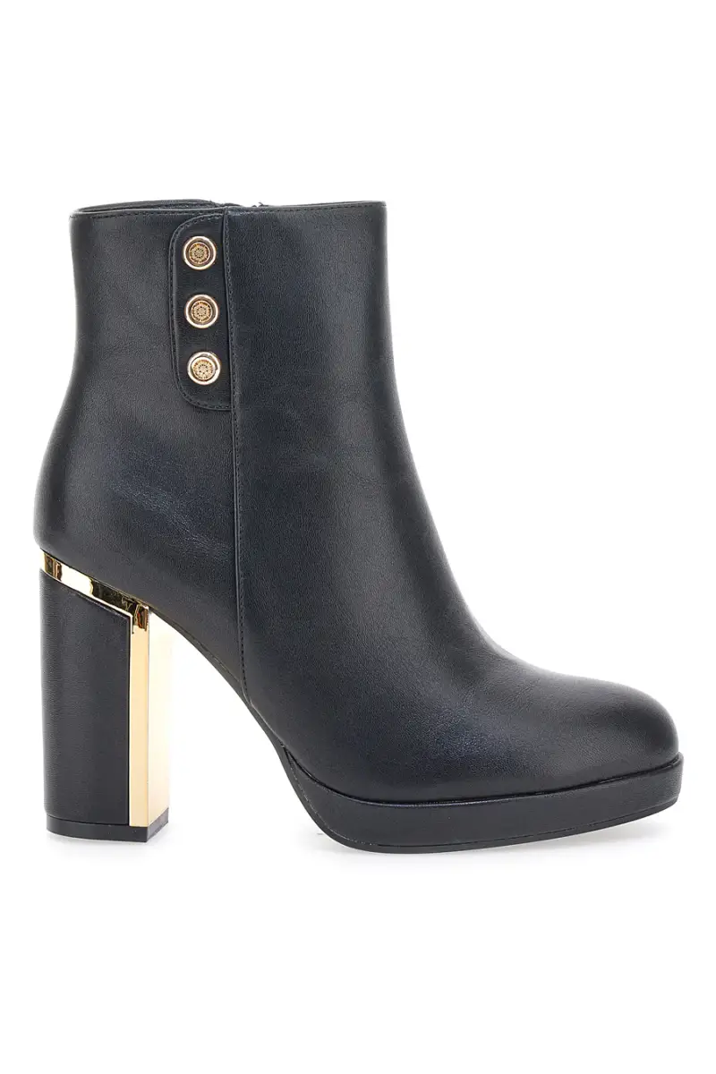 Stivaletti Neri con Dettagli Dorati e Tacco Alto Le Havre Paris RQ23WT8 [NERO]