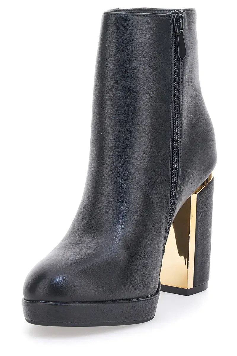 Stivaletti Neri con Dettagli Dorati e Tacco Alto Le Havre Paris RQ23WT8 [NERO] miniatura 4