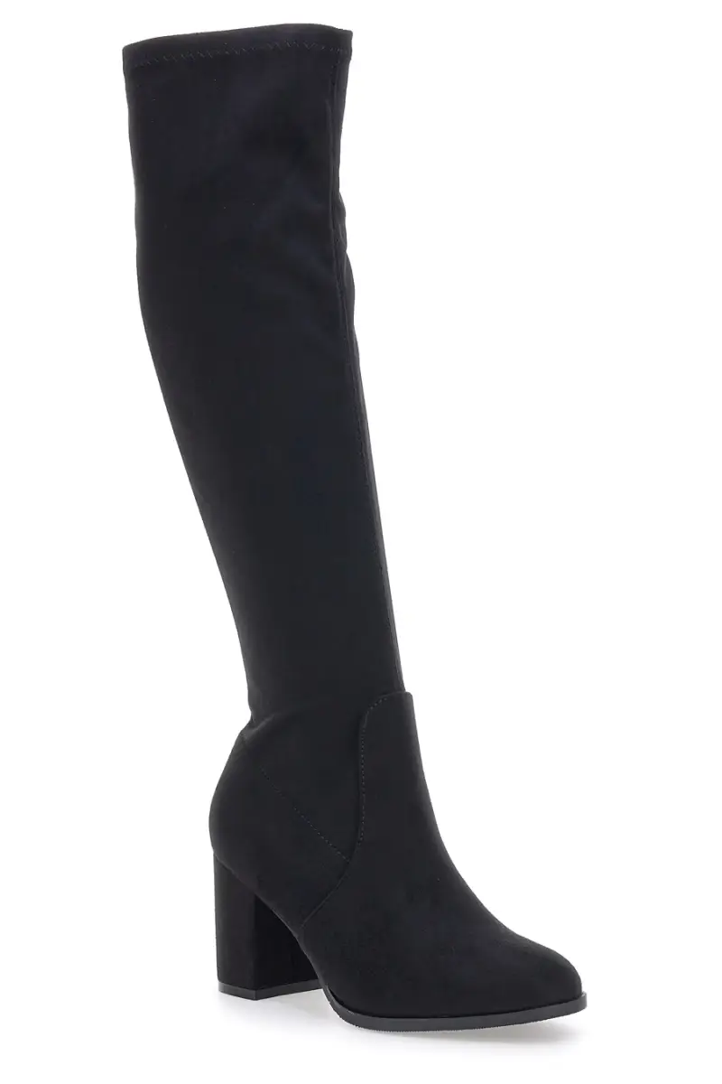Stivali neri Alti al Ginocchio con Tacco a Blocco LE HAVRE PARIS 1241 [NERO] miniatura 4