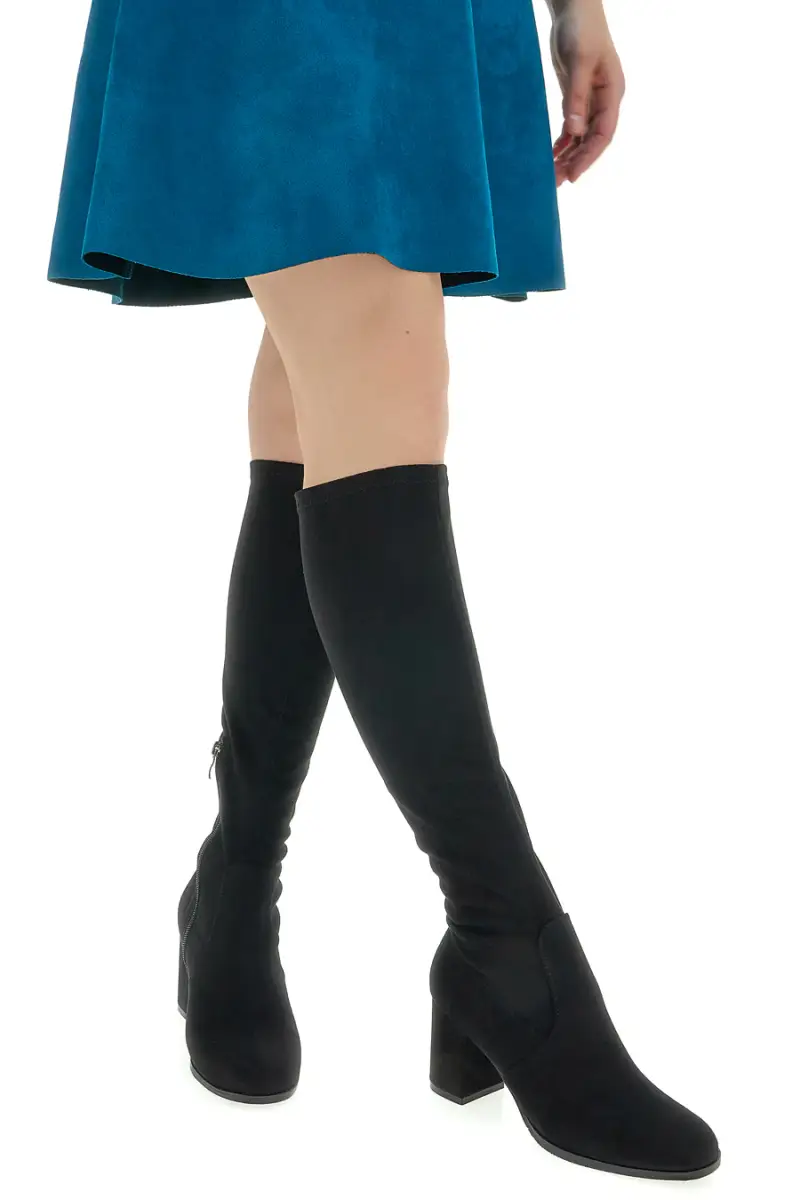 Stivali neri Alti al Ginocchio con Tacco a Blocco LE HAVRE PARIS 1241 [NERO]