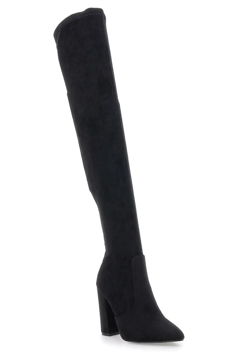 Stivali neri alti con tacco largo Le Havre Paris C2173 [NERO] miniatura 3