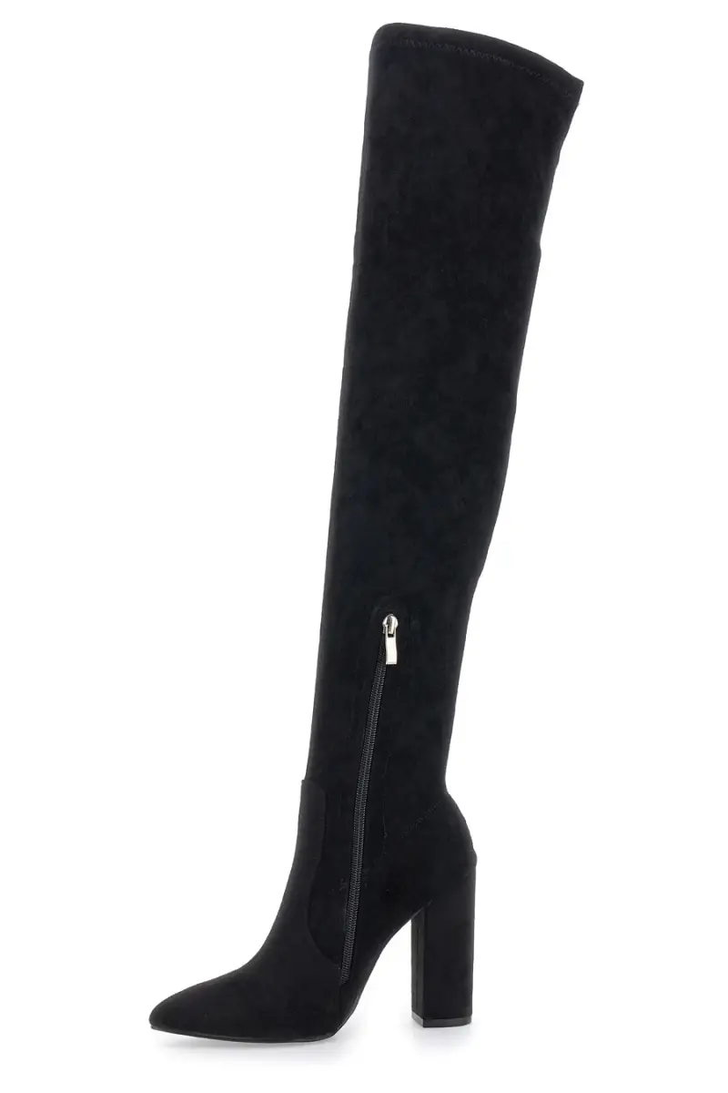 Stivali neri alti con tacco largo Le Havre Paris C2173 [NERO] miniatura 5