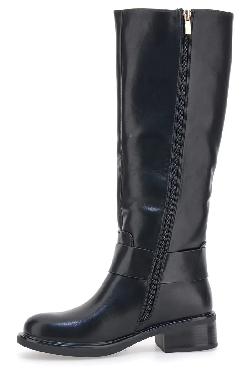 Stivali neri con fibbia dorata Le Havre Paris KSLTZ3036 [NERO] miniatura 4