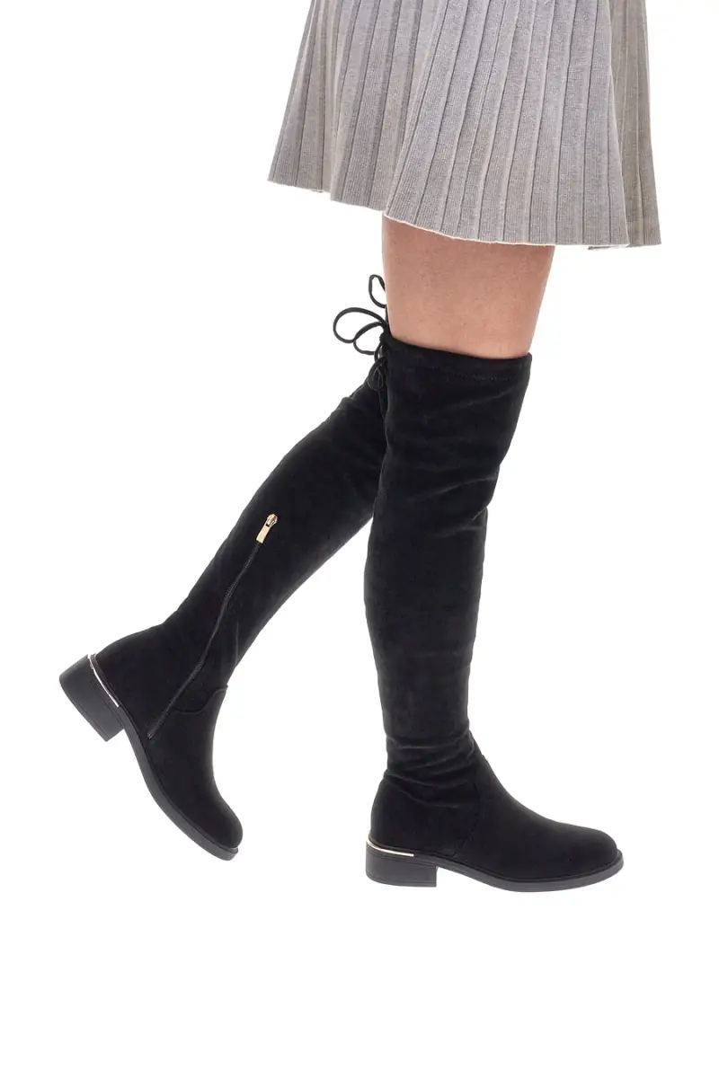 Stivali neri sopra al ginocchio con laccetto Le Havre Paris B20232 [NERO] miniatura 2