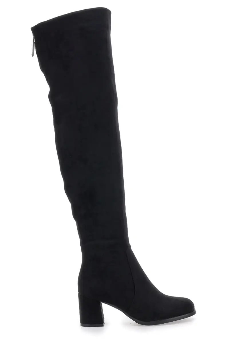 Stivali neri sopra al ginocchio con zip gioiello Le Havre Paris 1983G425 [NERO] miniatura 4