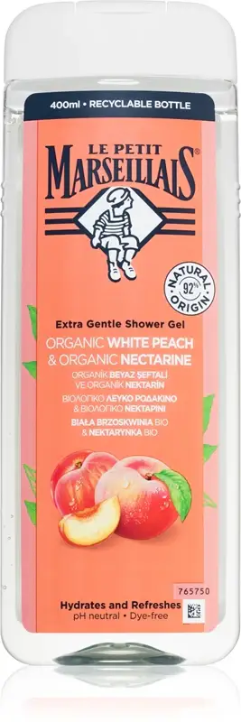 Pesca Bianca E Nettarina Bio Gel Doccia Delicato 400 Ml