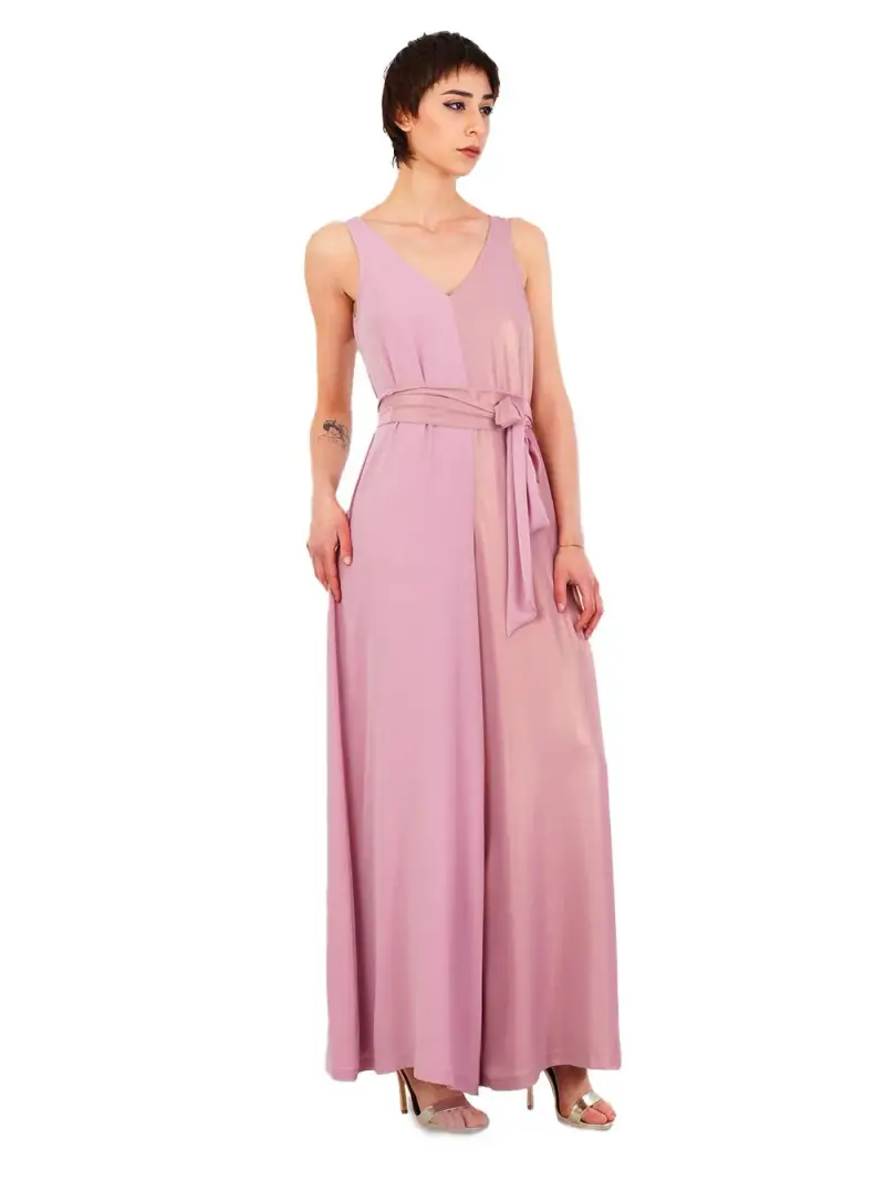 Tuta intera rosa con finish mezzo laminato