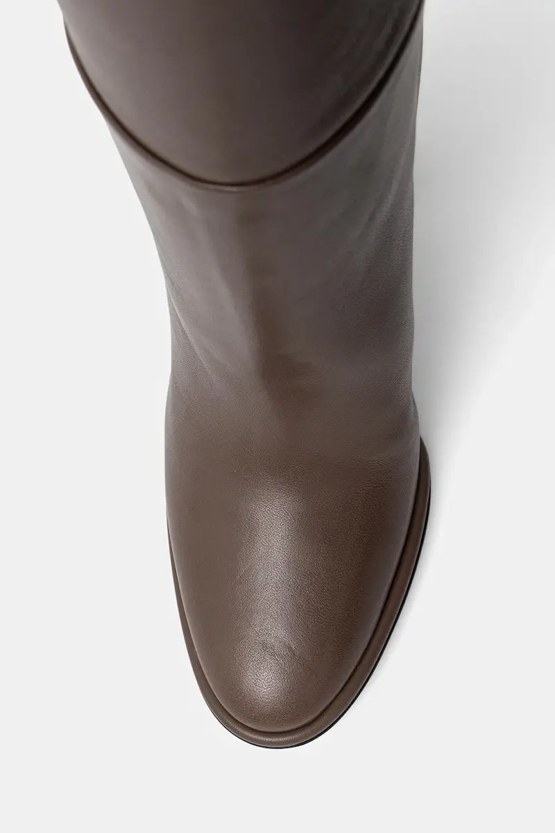 stivali in pelle Stivale Elsa donna colore marrone 7060C100RBPPGLO793 miniatura 4