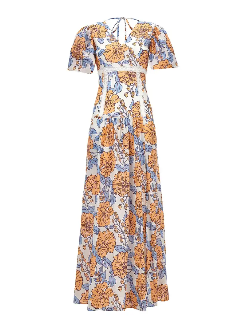 abito lungo rosellino Multicolore