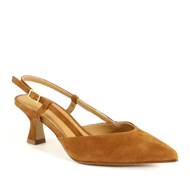 Slingback Maryl Cuoio, Marrone miniatura 2