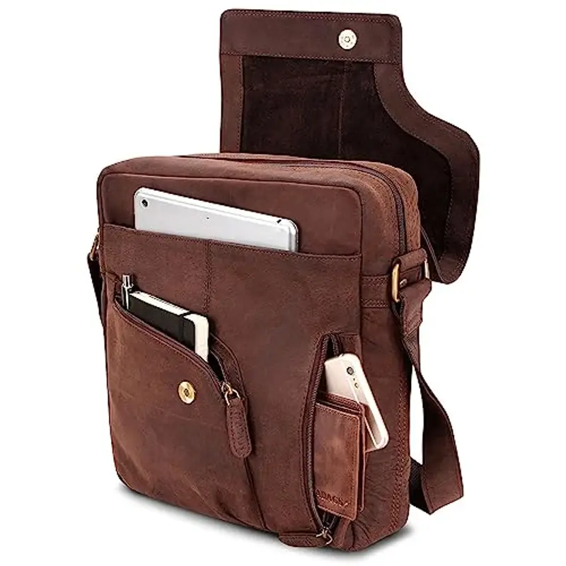 LEABAGS Borsa a tracolla Uomo Marrone 1600559 miniatura 2