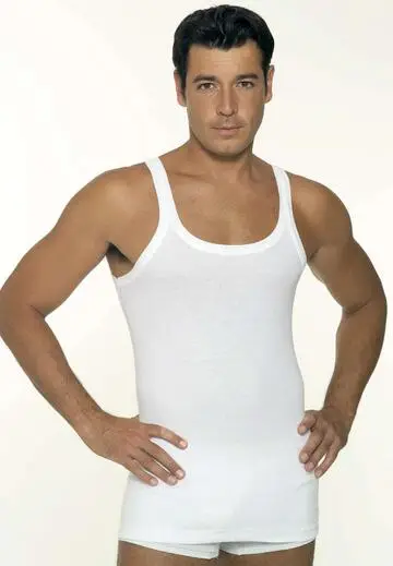 Canottiera uomo in cotone a costine Leable 1480