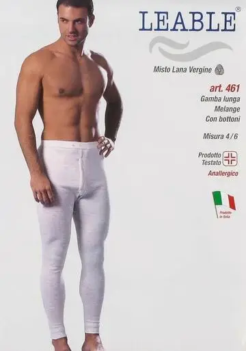 Mutanda uomo gamba lunga misto lana Leable 461 Tg 4/6
