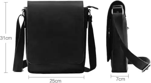 Leathario Borsa a tracolla Uomo Nero 3524799 miniatura 2