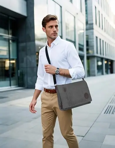 Leathario Borsa a tracolla Uomo Giallo 2860370 miniatura 2