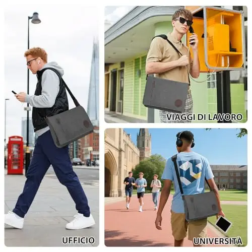 Leathario Borsa a tracolla Uomo Giallo 2860370 miniatura 3