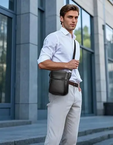 Leathario Borsa messenger Uomo Nero 3692593 miniatura 2