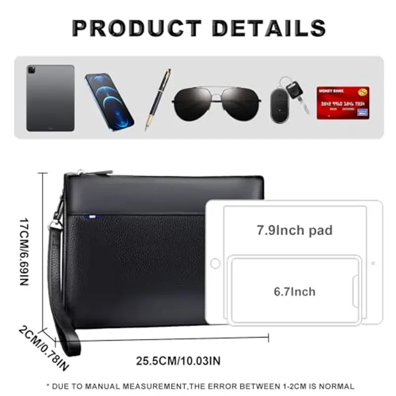 Leathario Borsello Uomo Nero 815119 miniatura 2