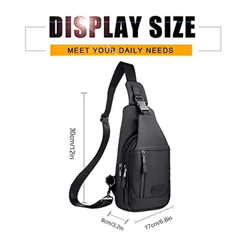 Leathario Zaino a Monospalla in Vera Pelle con Multitasche da Uomo, Borsa a Petto ed a Spalla per Multiuso ed Esigenze miniatura 2