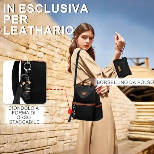 Leathario Zaino Donna Antifurto e Impermeabile, Zainetto, Zaini, Borsa Donna per Ufficio, Lavoro, Università, Viaggio miniatura 3