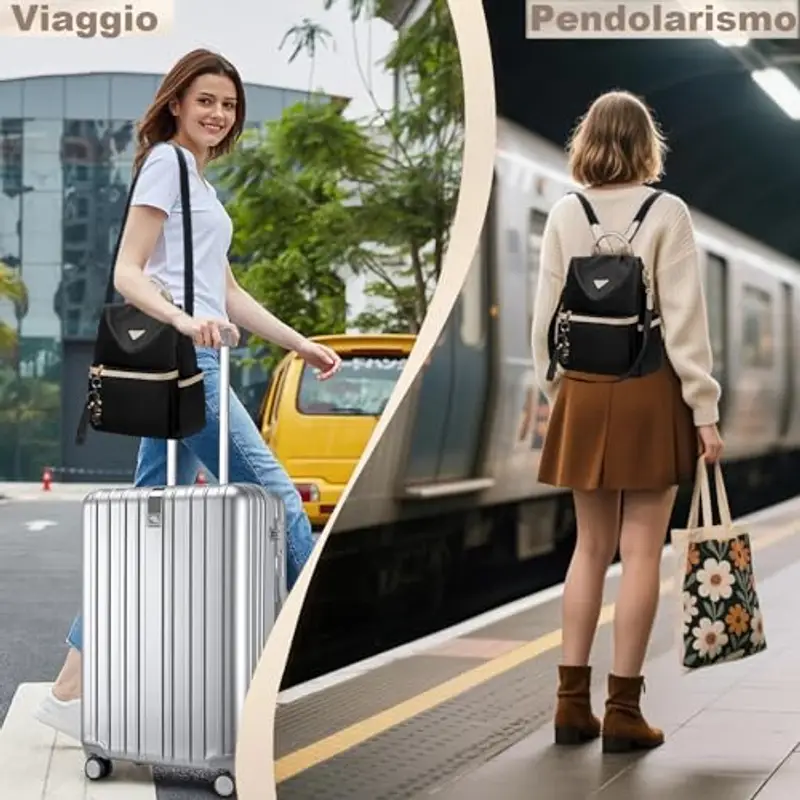 Leathario Zaino Donna Antifurto e Impermeabile, Zainetto, Zaini, Borsa Donna per Ufficio, Lavoro, Università, Viaggio miniatura 2