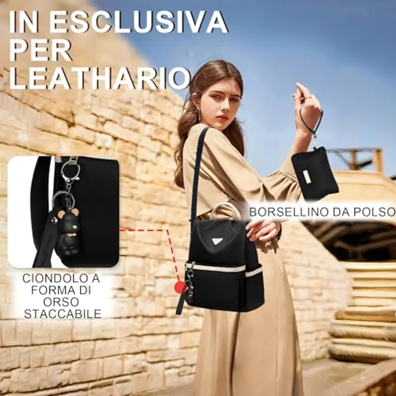 Leathario Zaino Donna Antifurto e Impermeabile, Zainetto, Zaini, Borsa Donna per Ufficio, Lavoro, Università, Viaggio miniatura 3