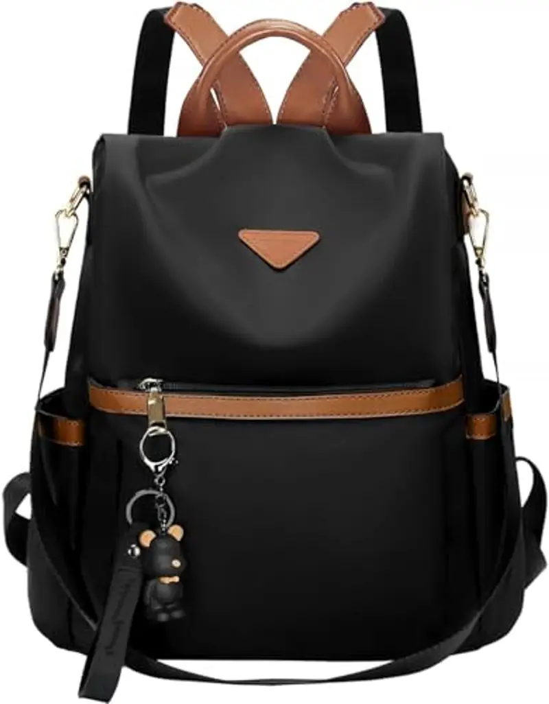 Leathario Zaino Donna Antifurto e Impermeabile, Zainetto, Zaini, Borsa Donna per Ufficio, Lavoro, Università, Viaggio, Inchiostro Di Noce