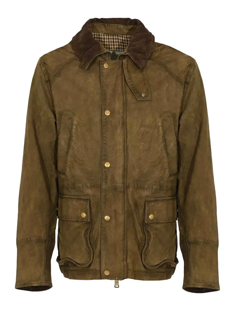 Giacca in pelle scamosciata Balmoral Verde