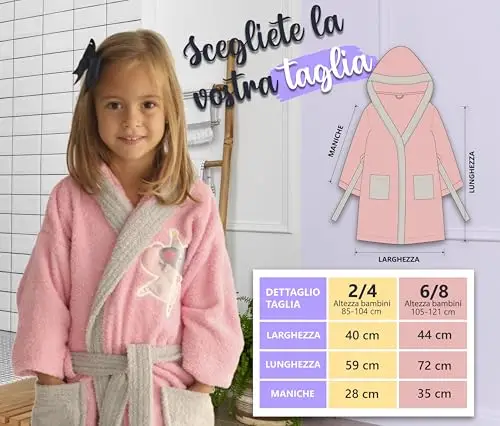 LEBENGOOD - Accappatoio bambina, bambino, Ragazze Cotone: Ragazza, Bambini - 100% Cotone OEKO miniatura 3