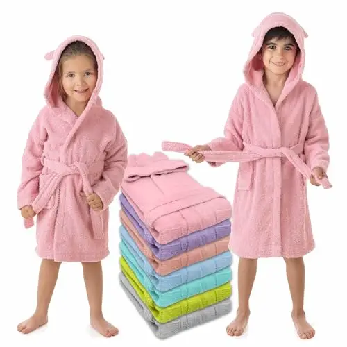 LEBENGOOD - Accappatoio Bambini adolescenti Cotone: Bambino, Bambina, 100% Cotone OEKO-TEX