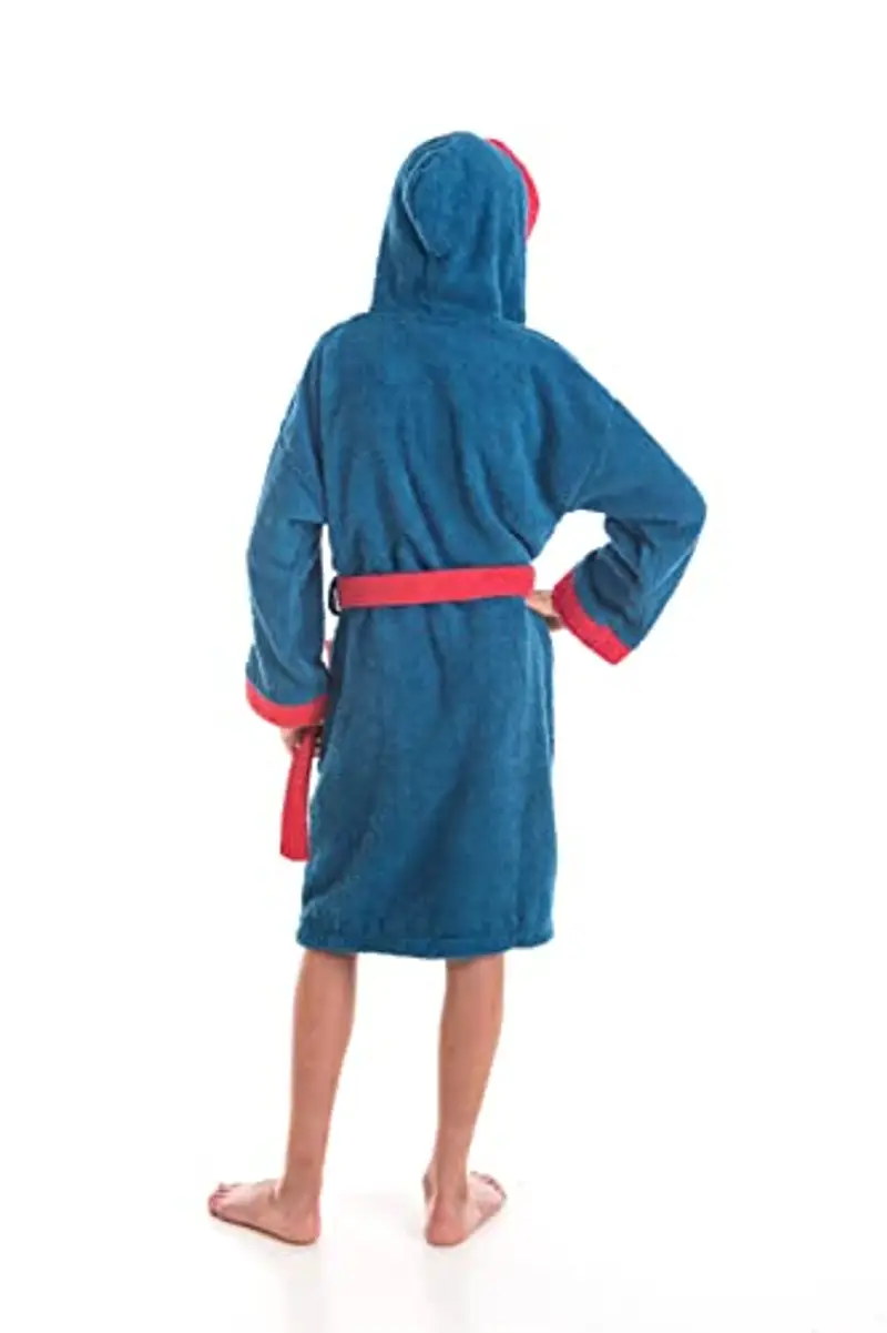 LEBENGOOD - Accappatoio Bambini adolescenti Cotone: Bambino, Bambina, 100% Cotone OEKO-TEX - 2 tasche, cintura, cappuccio (10-12, Zona Gamer) miniatura 2